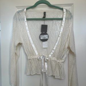NWT Cristina Gavioli Knit Tie-Front Sweater Cardigan